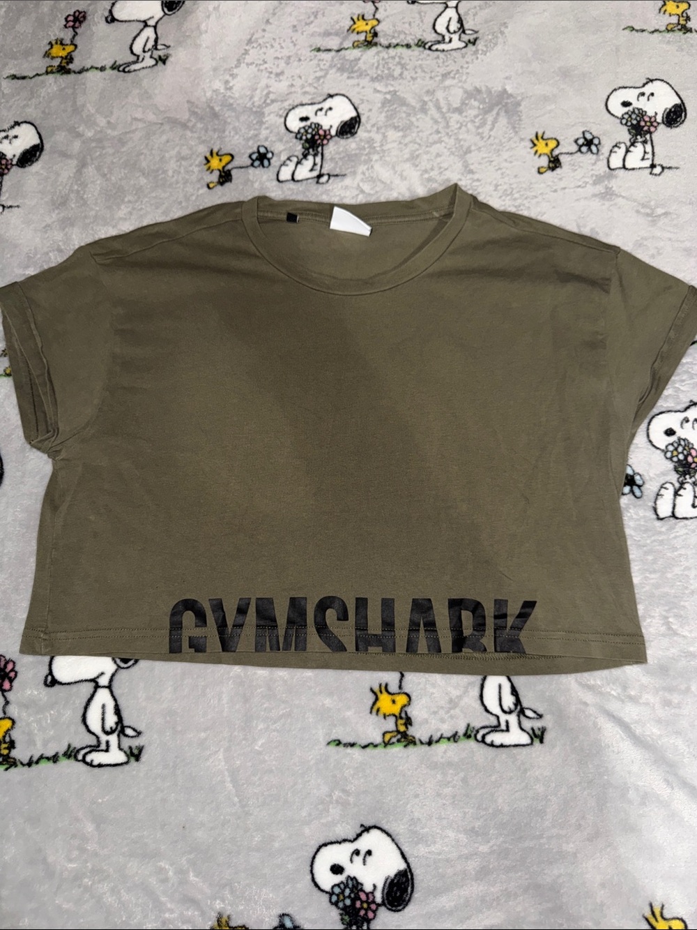 Gymshark Olive Green Cropped Tee